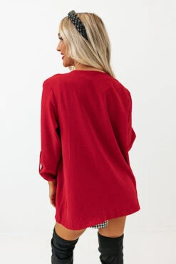 Popular Song Blazer In Wine -Chic Essence 2210241017000 2022112812451900 070afd5epopular song blazer in wine