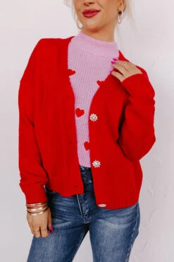 Merriest Ever Cardigan In Red -Chic Essence 2211011882000 2023011008063700 f918ed9amerriest ever cardigan in red