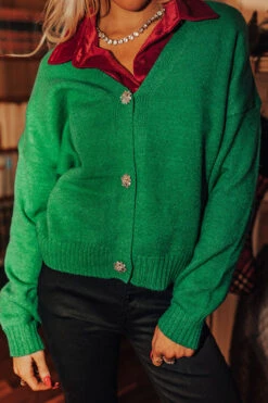 Merriest Ever Cardigan In Green -Chic Essence 2211014065000 2022110308480700 ccc3be88merriest ever cardigan in green