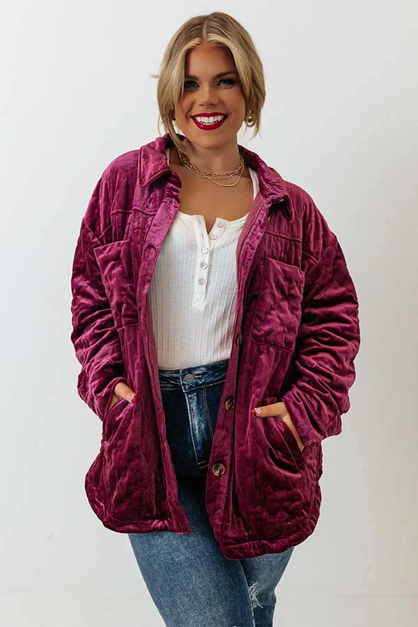 Warmest Wishes Velvet Jacket In Berry Curves 4 Warmest Wishes Velvet Jacket In Berry Curves - Image 2
