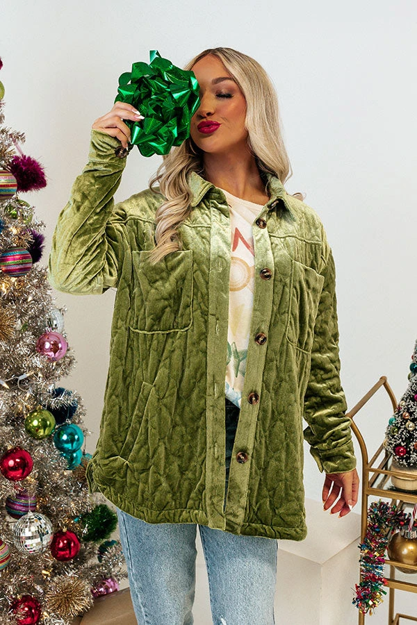 Warmest Wishes Velvet Jacket In Lime 6 Warmest Wishes Velvet Jacket In Lime - Image 5