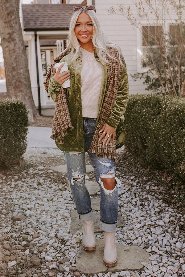 Warmest Wishes Velvet Jacket In Lime 3 Warmest Wishes Velvet Jacket In Lime - Image 2