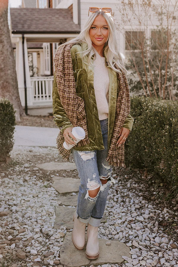 Warmest Wishes Velvet Jacket In Lime 5 Warmest Wishes Velvet Jacket In Lime - Image 4