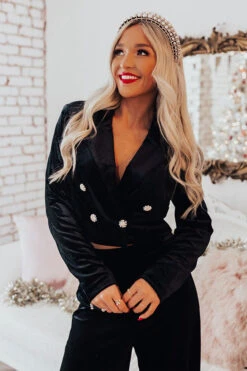 Mistletoe And Magic Velvet Blazer