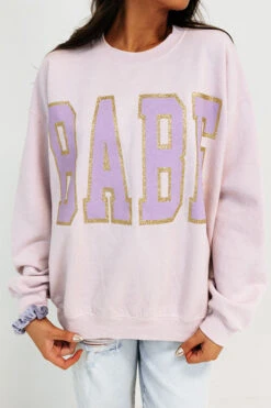 Call Me Babe Graphic Sweatshirt In Dusty Purple -Chic Essence 2212089195000 2022121510130500 ffe60744call me babe graphic sweatshirt in dusty purple