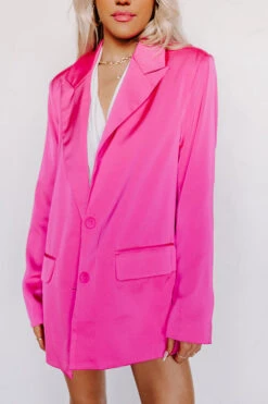 Mainstream Drama Satin Blazer In Hot Pink -Chic Essence 2301043065000 2023011707261500 dcac41f2mainstream drama satin blazer in hot pink