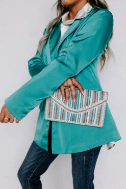 Mainstream Drama Satin Blazer In Turquoise -Chic Essence 2301096736000 2023011710584300 da364f10mainstream drama satin blazer in turquoise