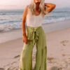 The Letha High Waist Pants In Lime
