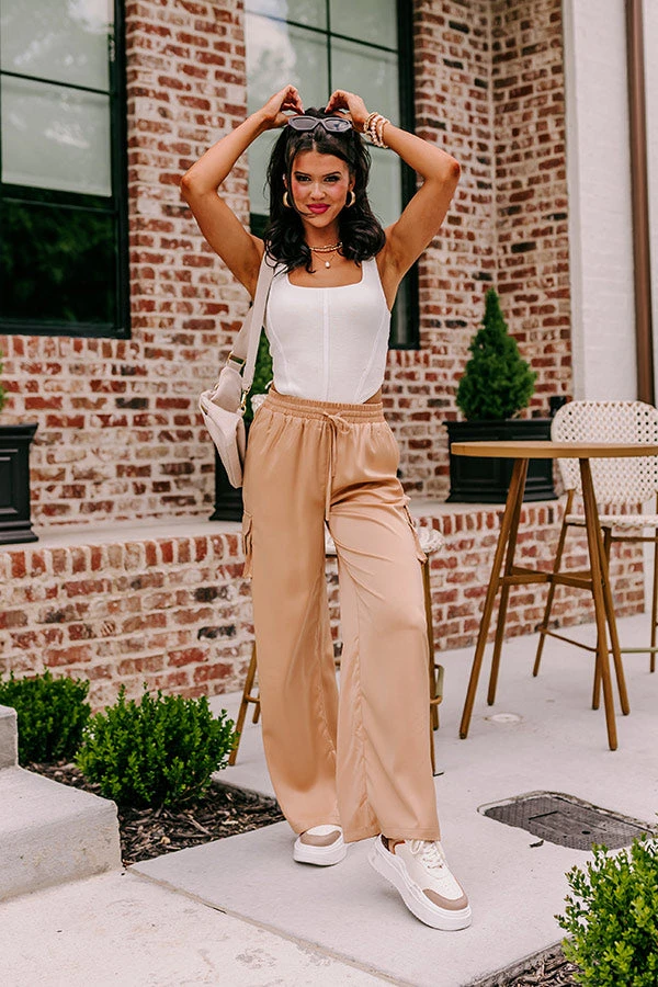 Sure And Steady High Waist Trousers In Tan 7 Sure And Steady High Waist Trousers In Tan - Image 5