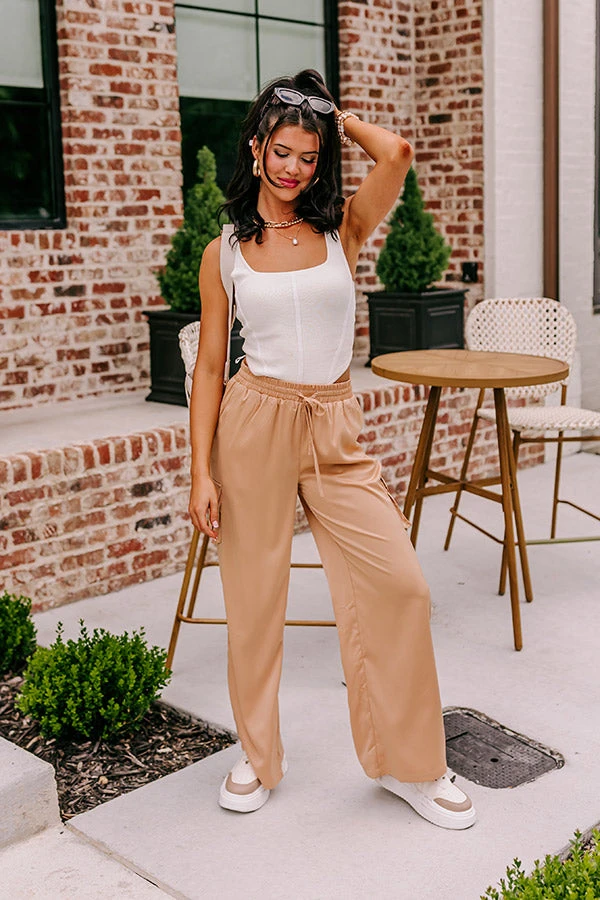 Sure And Steady High Waist Trousers In Tan 3 Sure And Steady High Waist Trousers In Tan