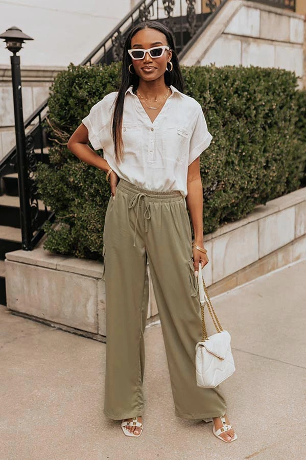 Sure And Steady High Waist Trousers In Sage 8 Sure And Steady High Waist Trousers In Sage - Image 6