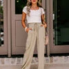 Sure And Steady High Waist Trousers In Sage 2 Sure And Steady High Waist Trousers In Sage -Chic Essence 2302068229000 2023061517513900 95e327fasure and steady high waist trousers in sage