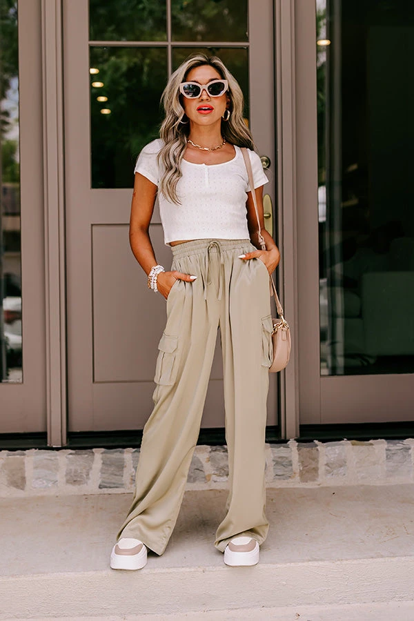 Sure And Steady High Waist Trousers In Sage 3 Sure And Steady High Waist Trousers In Sage