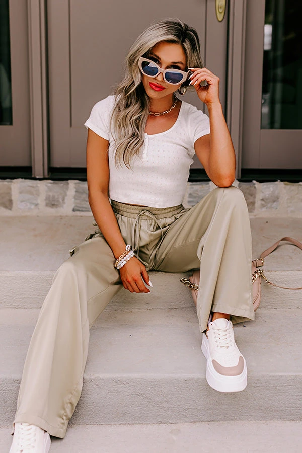 Sure And Steady High Waist Trousers In Sage 7 Sure And Steady High Waist Trousers In Sage - Image 5