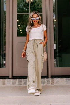 Sure And Steady High Waist Trousers In Sage 13 Sure And Steady High Waist Trousers In Sage -Chic Essence 2302068229000 2023061517514800 e90af084sure and steady high waist trousers in sage