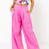 The Evelyn High Waist Linen-Blend Pants In Pink -Chic Essence 2302158688000 2023030309432600 6e4223cethe evelyn high waist linen blend pants in pink