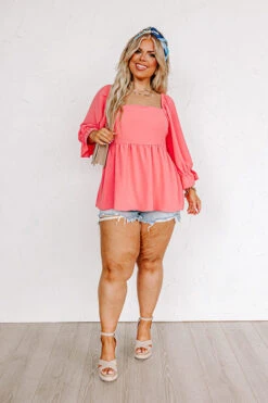 Moving To The Keys Top In Coral Curves