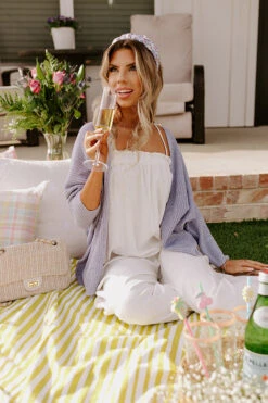 Splendid Day Knit Cardigan In Periwinkle