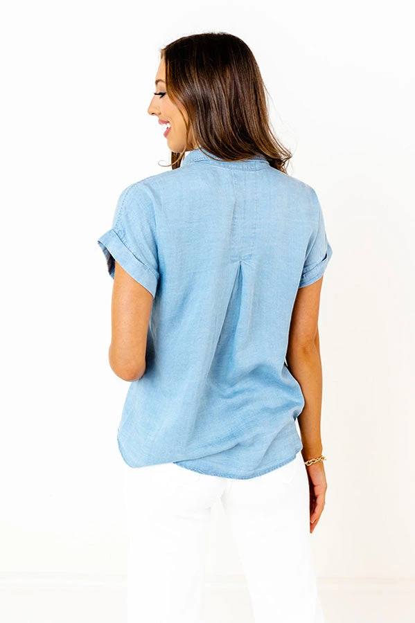 Pleased To Meet You Chambray Top 5 Pleased To Meet You Chambray Top - Image 3