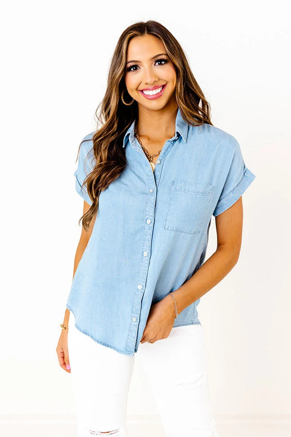 Pleased To Meet You Chambray Top 4 Pleased To Meet You Chambray Top - Image 2