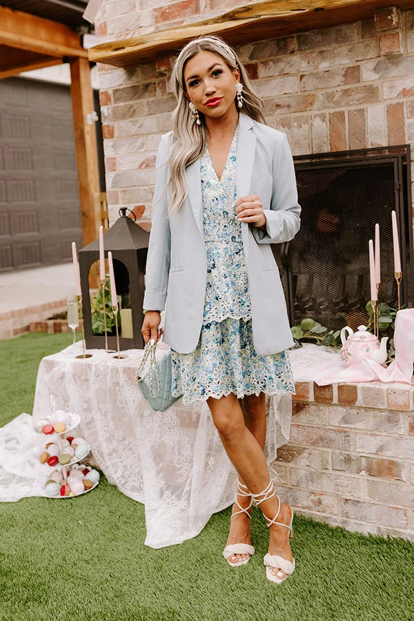 Parisian Perfection Blazer In Sky Blue 5 Parisian Perfection Blazer In Sky Blue - Image 3