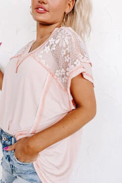 Charming Cityscape Lace Top In Peach -Chic Essence 2303092257000 2023051211290700 315e84decharming cityscape lace top in peach