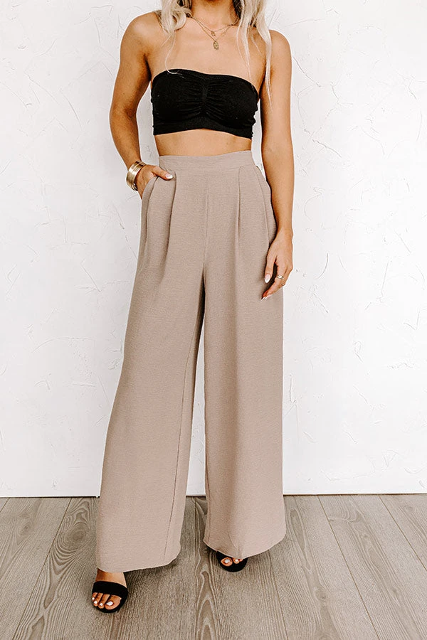 The Maddie High Waist Trousers In Taupe 5 The Maddie High Waist Trousers In Taupe - Image 3