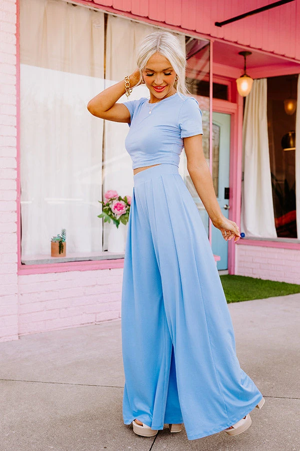 Divine Spark High Waist Pants In Sky Blue 5 Divine Spark High Waist Pants In Sky Blue - Image 3