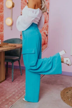 The Nikki High Waist Trousers In Sky Blue -Chic Essence 2303242550000 2023040414354400 ba8f6d06the nikki high waist trousers in sky blue