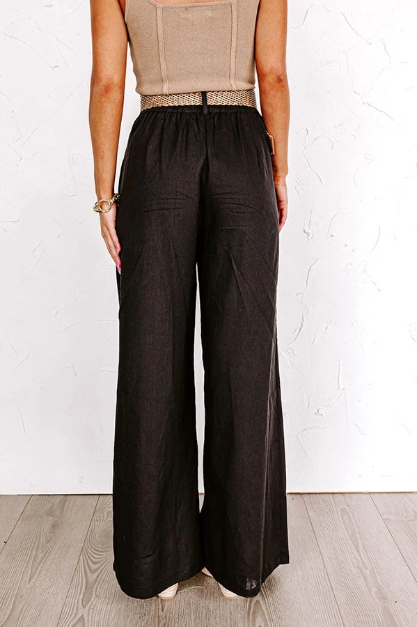 The Maris High Waist Linen-Blend Trousers Black 5 The Maris High Waist Linen-Blend Trousers Black - Image 3