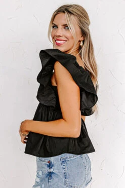 Stay Here Awhile Peplum Top In Black -Chic Essence 2305047056000 2023051617385200 50cb7173stay here awhile peplum top in black