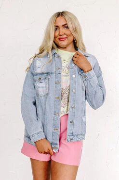 The Adalyn Distressed Denim Jacket