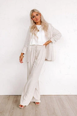 The Araceli High Waist Linen-Blend Pants In Stone -Chic Essence 2305098596000 2023051708555000 48fcd891the araceli high waist linen blend pants